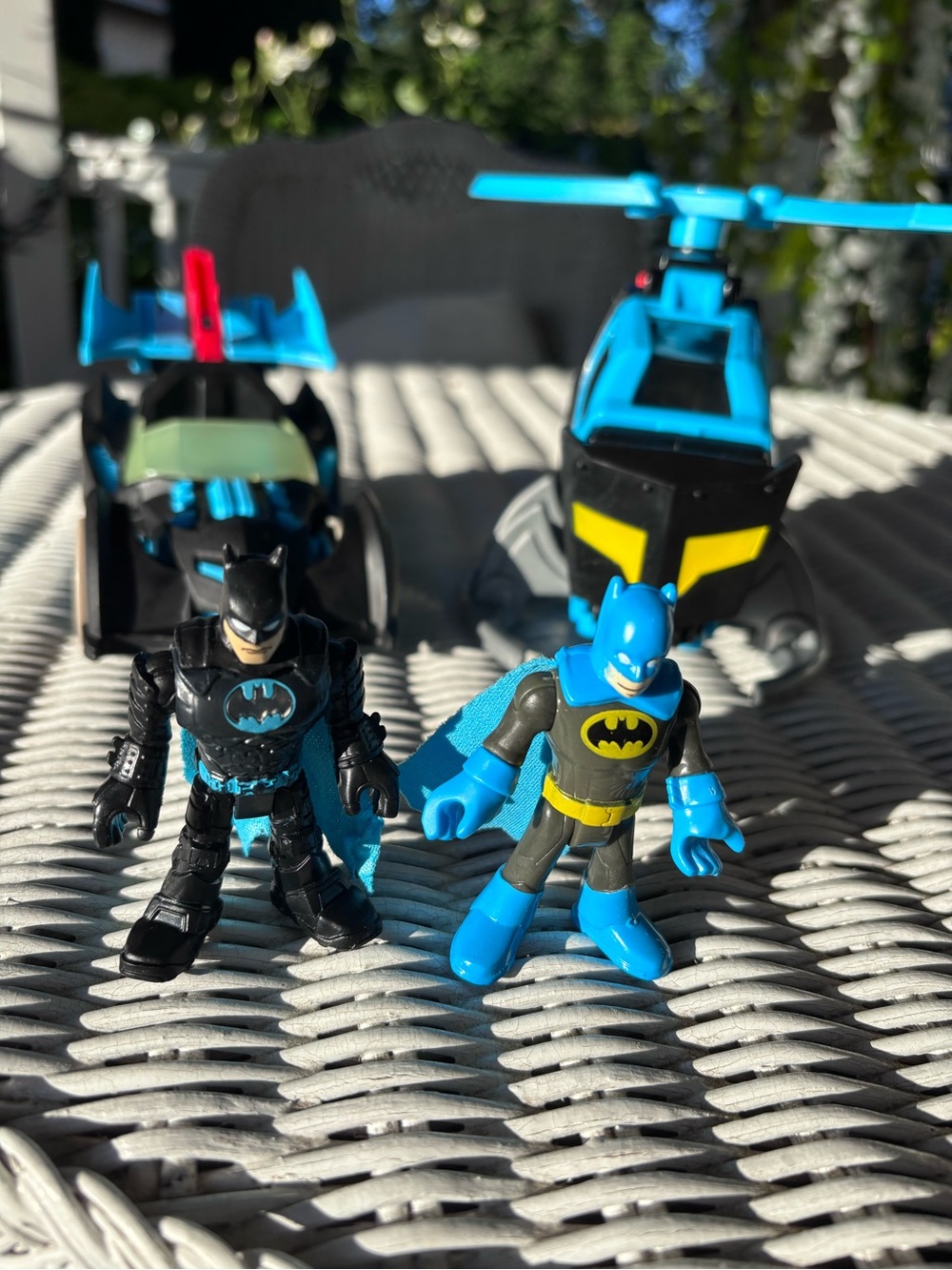 Imaginext Batman Lot Batcopter Batmobile 2 Vehicles 2 Figures DC Super Friends